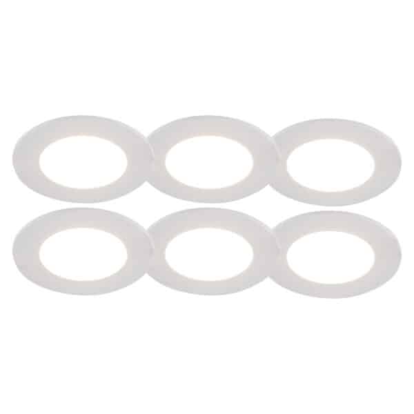 6er Set Einbaustrahler weiß inkl. LED 3-Stufen dimmbar IP65 - Blanca