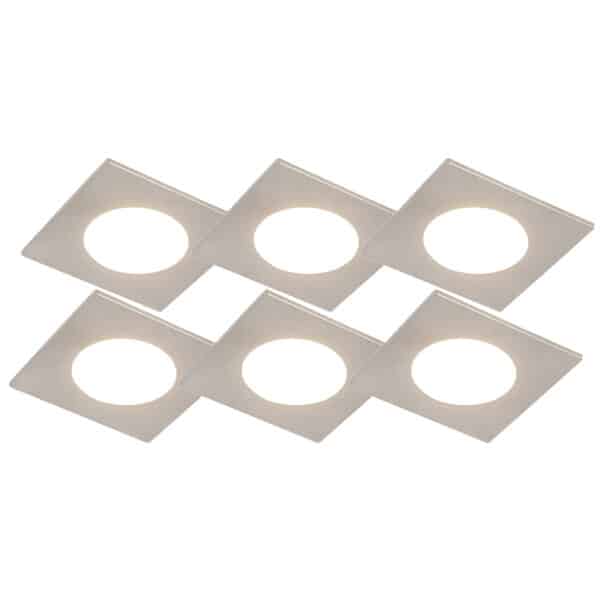 6er Set Einbaustrahler Stahl inkl. LED 3-Stufen dimmbar IP65 - Simply