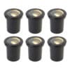 6er Set Outdoor Bodenstrahler schwarz einstellbar IP65 - Delux