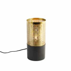 Industrielle Tischlampe schwarz mit Gold - Raspi