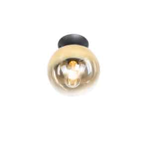 Art-Deco-Deckenlampe schwarz mit Goldglas - Pallon