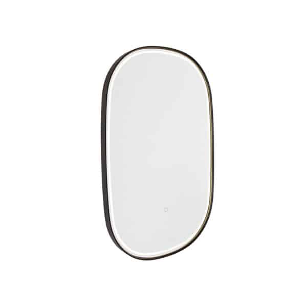 Badspiegel schwarz inkl. LED mit Touchdimmer oval - Miral