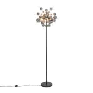 Design Stehlampe schwarz mit Rauchglas 8-flammig - Explode