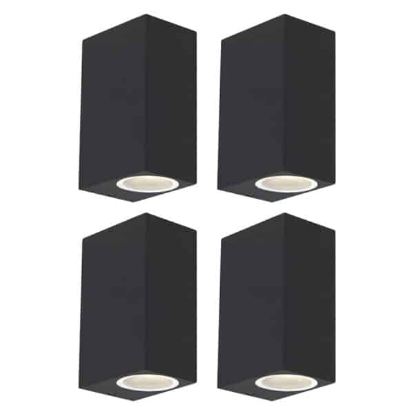 4er Set moderne Wandleuchten schwarz IP44 - Baleno II