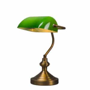 Smarte klassische Tischlampe Bronze mit grünem Glas inkl. Wifi A60 - Banker