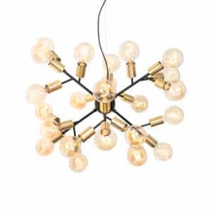 Moderne Hängelampe schwarz mit goldenen 24 Lichtern - Juul