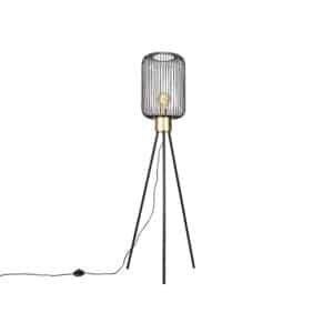 Design-Stehlampe schwarz mit Gold - Mayelle