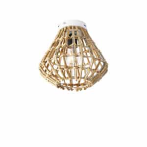 Ländliche Deckenlampe Bambus mit Weiß - Canna Diamond