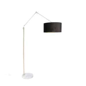 Moderne Stehlampe Gold Veloursschirm Schwarz 50 cm - Editor