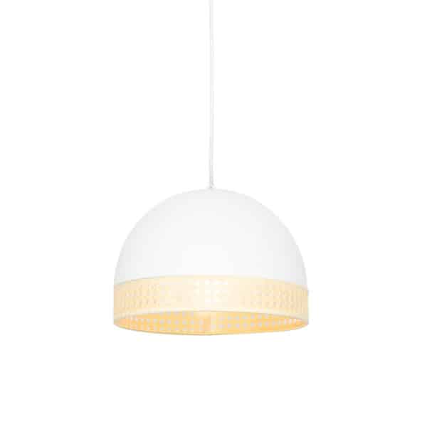 Orientalische Hängelampe weiß mit Rattan 30 cm - Magna Rattan