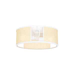Retro-Deckenleuchte weiß mit Rattan 40 cm - Akira
