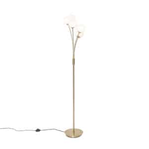Moderne Stehlampe gold mit Opalglas 5-flammig - Athens