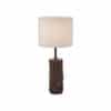 Ländliche Tischlampe aus Holz mit weißem Schirm - Oriana