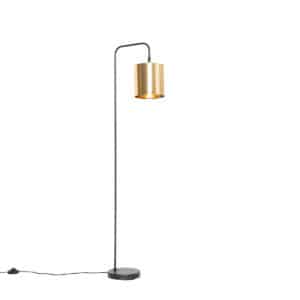 Moderne Stehlampe schwarz mit Gold - Lofty