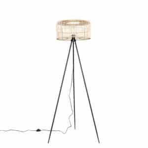 Orientalische Stehlampe Stativ Rattan - Maud