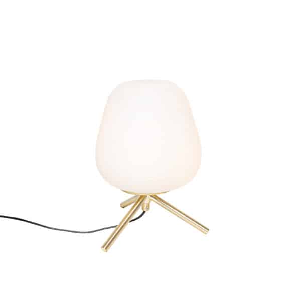 Design-Tischlampe Gold 20 cm mit Opalglas - Hero