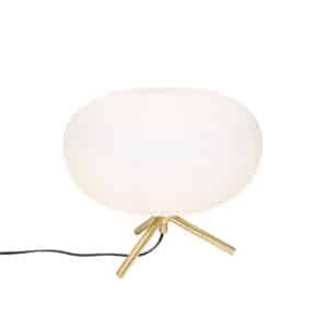 Design-Tischlampe Gold 33 cm mit Opalglas - Hero