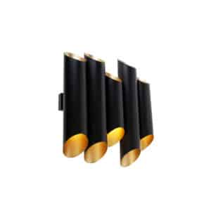Wandleuchte schwarz mit goldenem Interieur 10 Lichter - Whistle