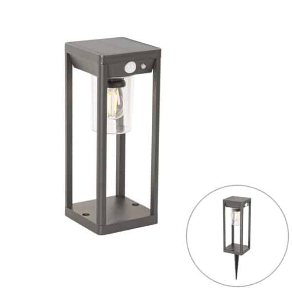 Außenpoller dunkelgrau 25 cm inkl. LED und Solar - Sonne