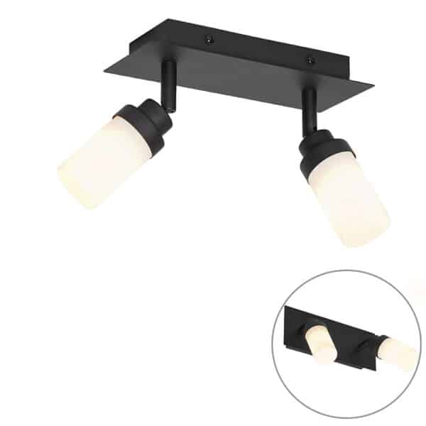 Moderner Badspot schwarz 2-flammig IP44 - Japie