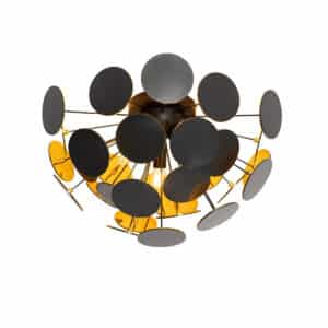 Design-Deckenleuchte Schwarz mit Gold 54 cm 3-flammig - Cerchio