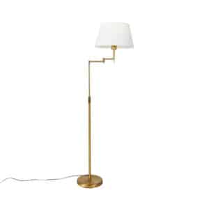 Smarte Stehlampe Bronze mit weißem Schirm inkl. Wifi A60 - Ladas Deluxe