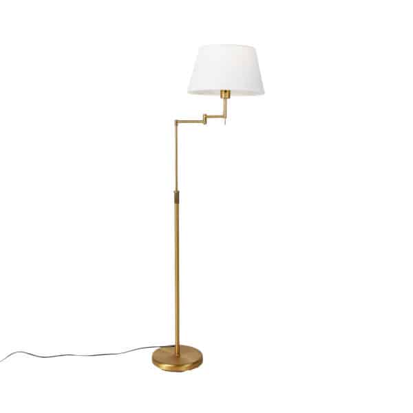 Smarte Stehlampe Bronze mit weißem Schirm inkl. Wifi A60 - Ladas Deluxe