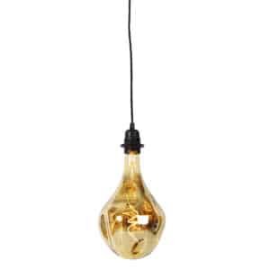 Hängelampe schwarz dimmbar inkl. LED amber dimmbar - Cava Luxe