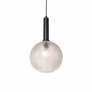 Design-Hängelampe schwarz mit Rauchglas - Chico
