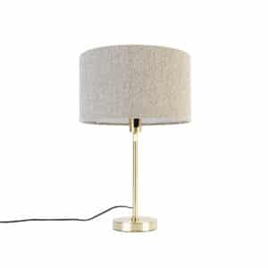 Tischlampe gold verstellbar mit Schirm boucle taupe 35 cm - Parte