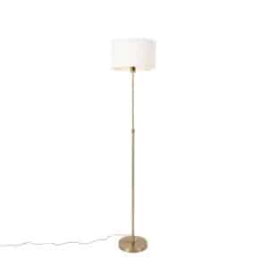 Stehlampe verstellbar Bronze mit Boucle-Schirm weiß 35 cm - Parte