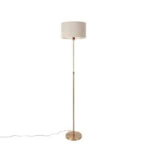 Stehlampe verstellbar Bronze mit Boucle-Schirm Taupe 35 cm - Parte