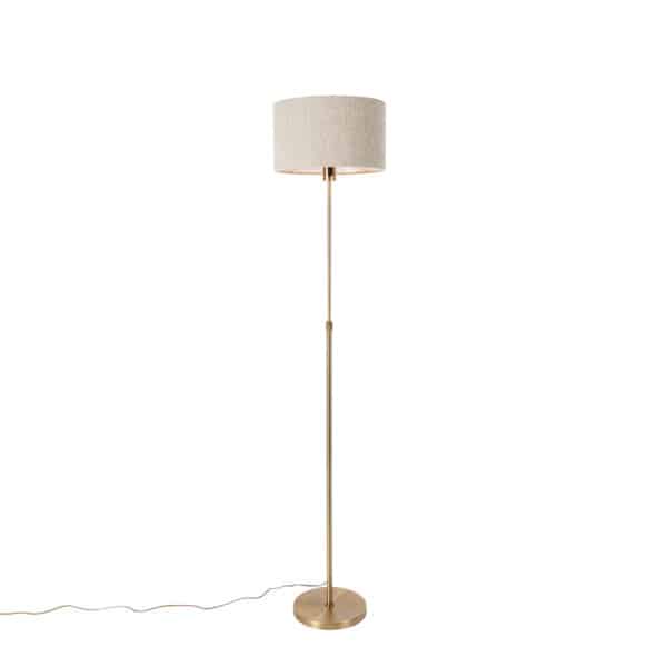 Stehlampe verstellbar Bronze mit Boucle-Schirm Taupe 35 cm - Parte