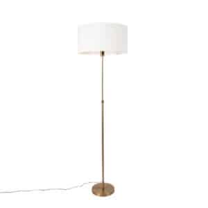 Stehlampe verstellbar Bronze mit Schirm weiß 50 cm - Parte