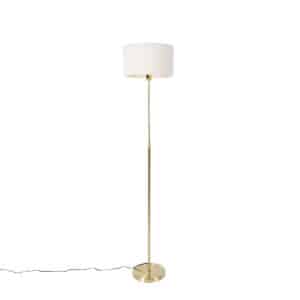 Stehlampe verstellbar gold mit Boucle-Schirm weiß 35 cm - Parte