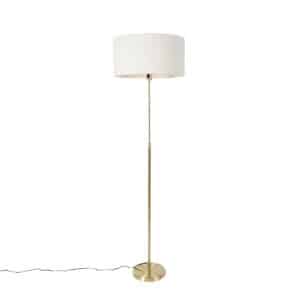 Stehlampe verstellbar gold mit Boucle-Schirm weiß 50 cm - Parte