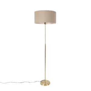 Stehlampe verstellbar gold mit Schirm hellbraun 50 cm - Parte