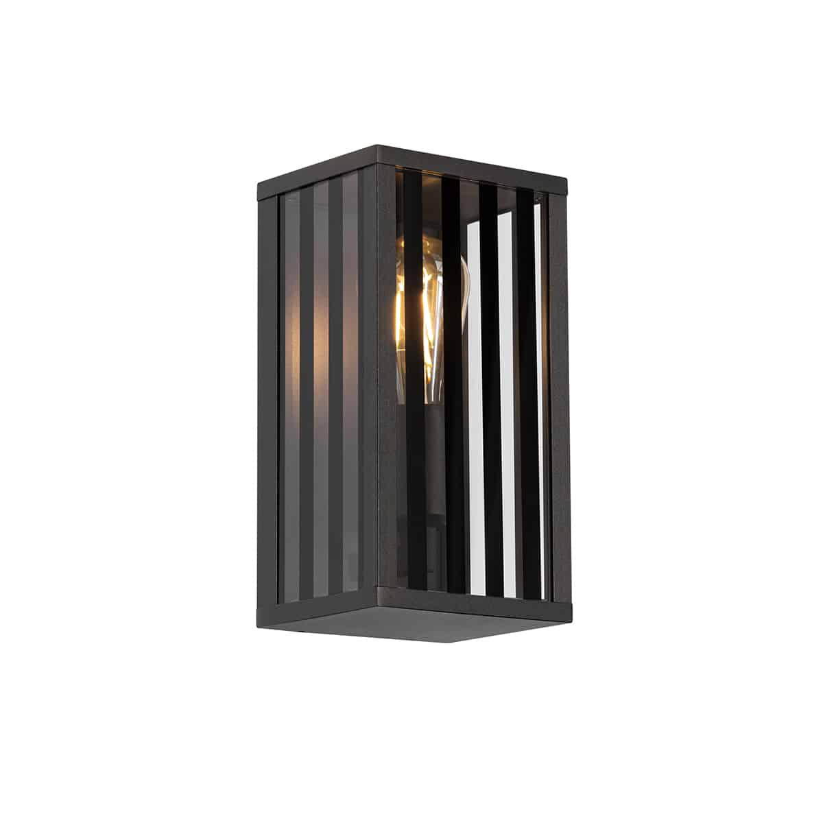 Moderne Außenwandleuchte schwarz mit Rauchglas 26 cm IP44 - Dijon