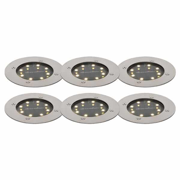 Set mit 6 Bodenstrahlern aus Stahl inkl. LED IP65 Solar - Terry