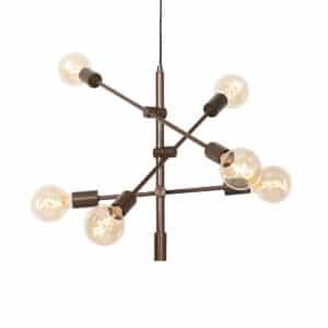 Industriële hanglamp donkerbrons 6-lichts - Sydney