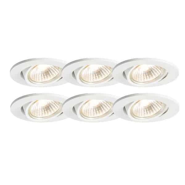 Set mit 6 Einbaustrahlern weiß neigbar - Cisco