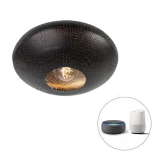 Smarte Deckenleuchte schwarz mit Gold 40 cm inkl. Wifi G95 - Radiance