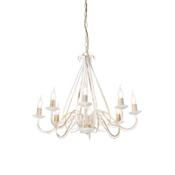 Antiker Kronleuchter creme 8-Licht - Giuseppe 8