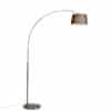 Moderne Bogenlampe aus Stahl mit schwarzem Stoffschirm - Arc Basic
