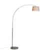 Moderne Bogenlampe Stahl mit grauem Stoffschirm - Arc Basic