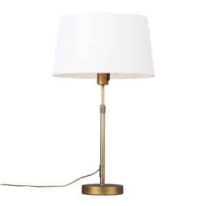 Tischlampe Bronze mit Schirm weiß 35 cm verstellbar - Parte