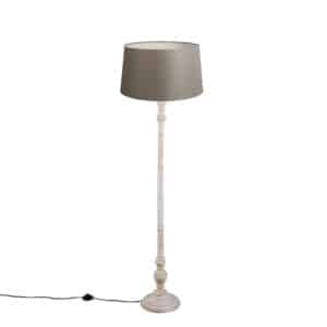 Land Stehlampe taupe mit Leinenschirm 45 cm - Classico