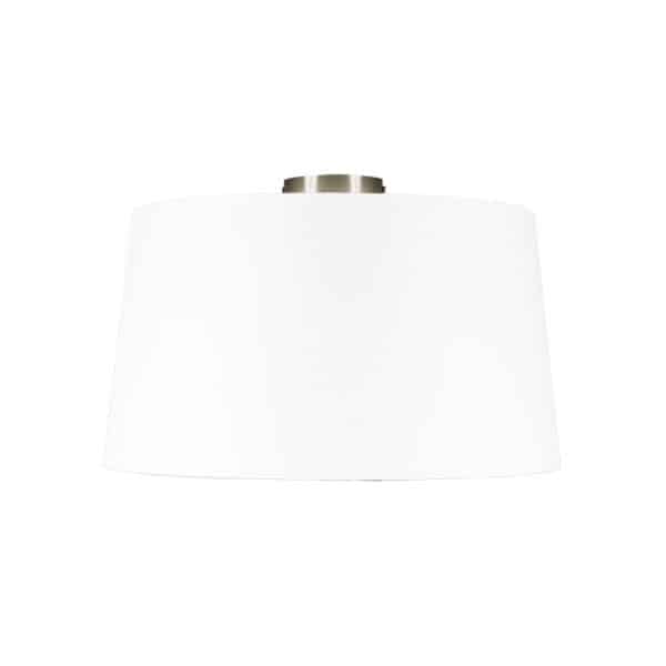 Moderne Deckenleuchte Stahl mit weißem Schirm 45 cm - Combi