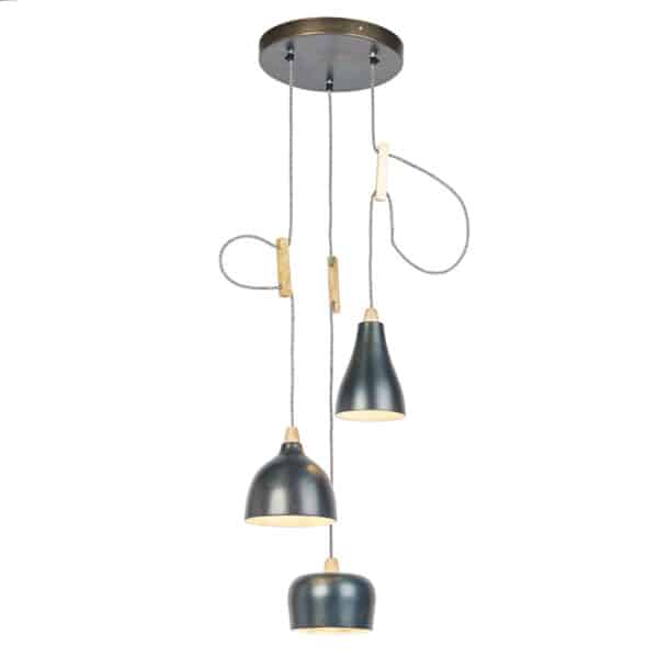 Design Pendelleuchte zink mit 3-Lichtquellen - Vidya