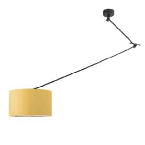 Hängelampe schwarz mit Lampenschirm 35 cm gelb verstellbar - Blitz I